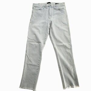 Joes Jeans The Luna Cigarette Ankle High Rise Pants Size 31 Striped Cotton Blend